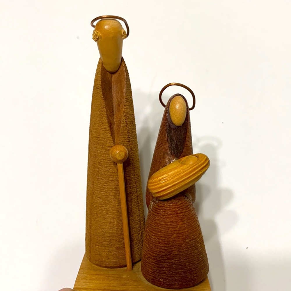 Small wood nativity set made Poland